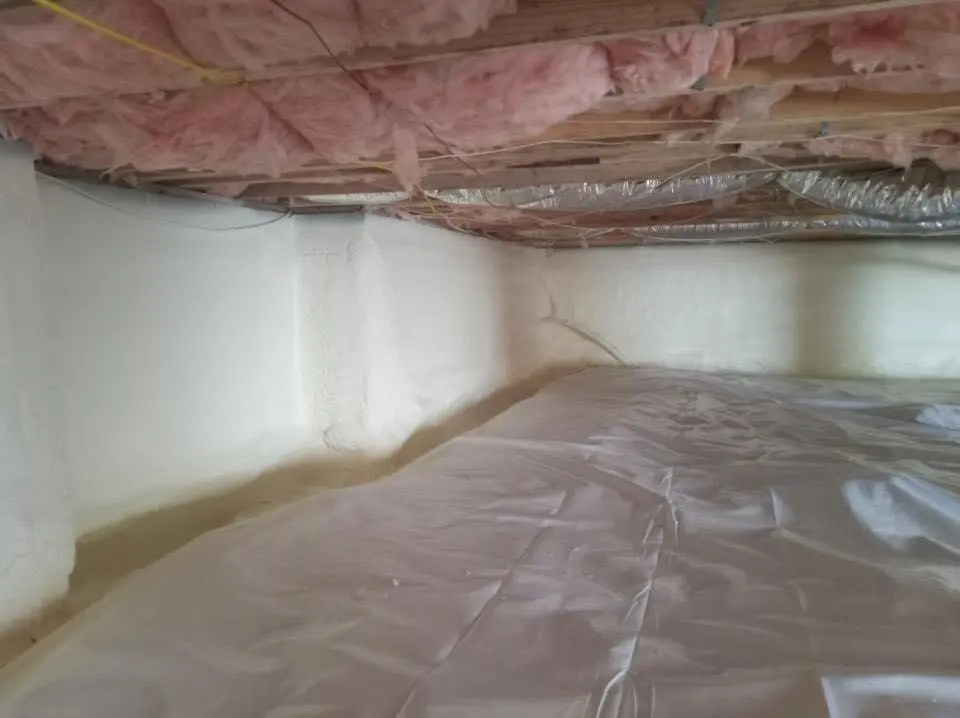 Crawl space encapsulation with closed-cell spray foam for Storm Damage Roof Repair in Meridian